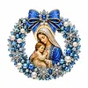 Virgin Mary and Baby Jesus Blue Christmas Wreath 14CT Stamped Cross Stitch 40*40cm/15.75*15.75in tapestrymarket