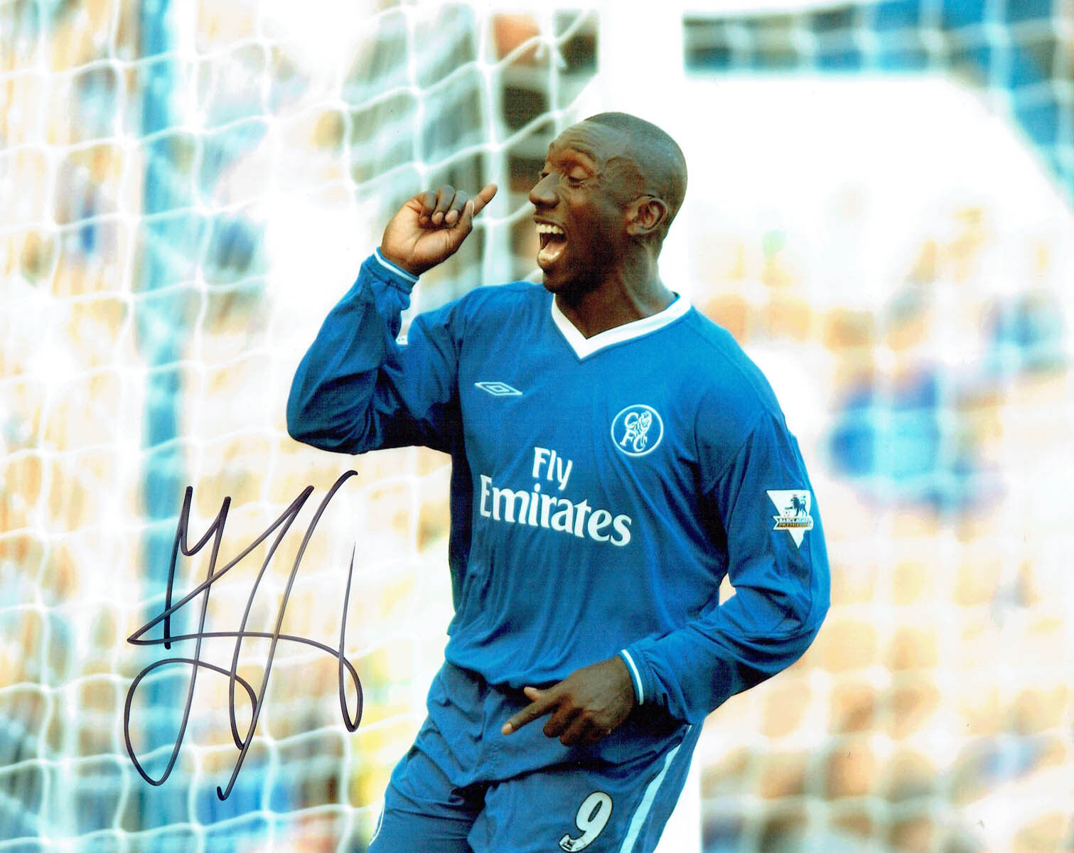 Jimmy Floyd HASSELBAINK SIGNED Autograph 10x8 Photo Poster painting A AFTAL COA Chelsea Legend