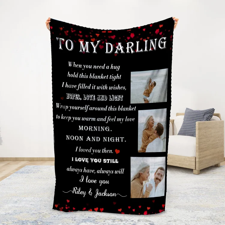 To My Daring Personalized Couple Blanket Engrave Photo Sweet Gift For Her