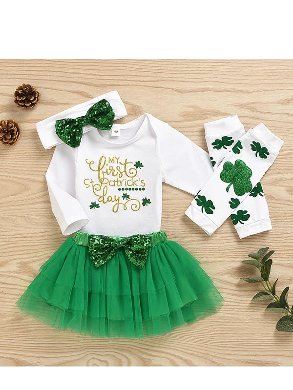 St Patricks Day Tutu Outfit Dress for Baby Girls-elleschic