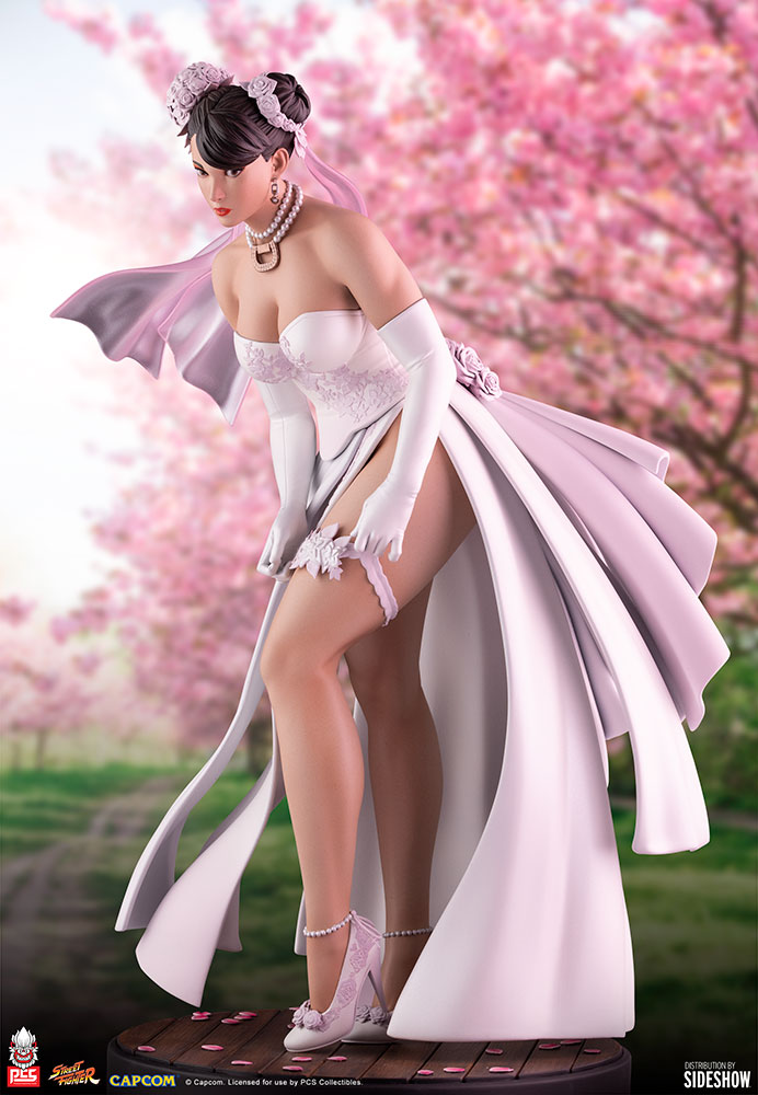 In-Stock Sideshow x PCS 1/4 Statue Street Fighter Chun-Li Wedding dress Version P1 Color（909386）& P2 Color（9093862）
