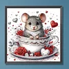 Rat in Coffee Cup - Crystal Rhinestone Diamond Painting