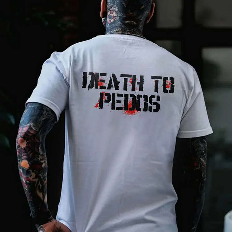 DEATH TO PEDOPHILES Printed Men's T-shirtt