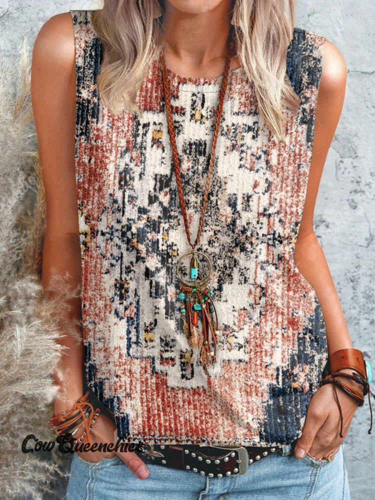 Women&rsquo;s Vintage Art Print Casual Tank Top Multicolor / S