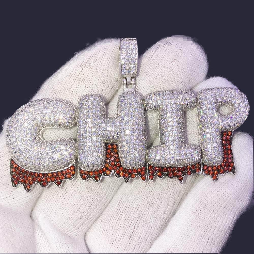 iced out bubble letter chain on sale