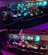 IV18 fluorescent tube clock, imitation digital tube clock cyberpunk, display time, date and temperature, computer desk with decoration, Reteo modern desk clock - RGB