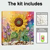 (25x25cm)DIY Pearl Painting Sunflower Framed Handmade Pearl Material Art Kit Living Room Decor