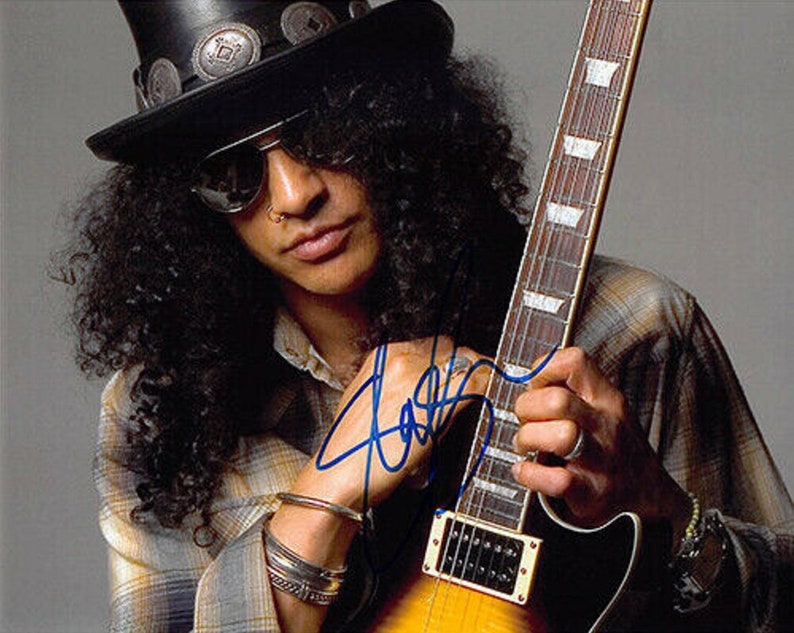 SLASH Guns N Roses Hand-Signed Autograph 8x10 Photo Poster painting wCOA