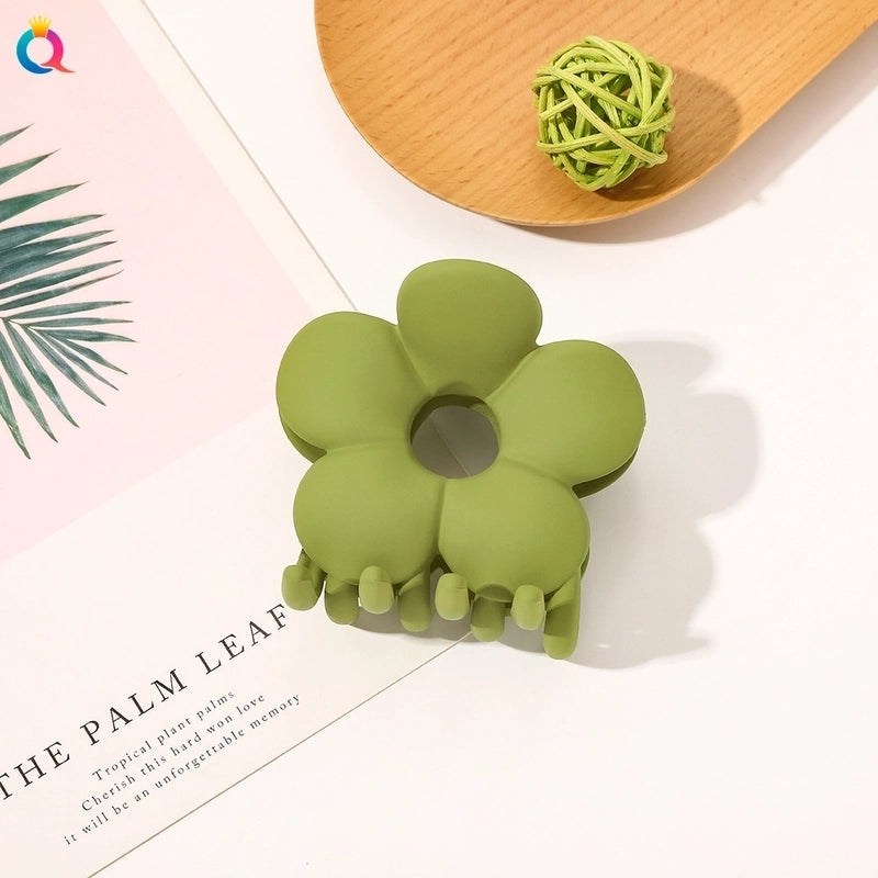 Frosted Candy Color Flower Shark Clip