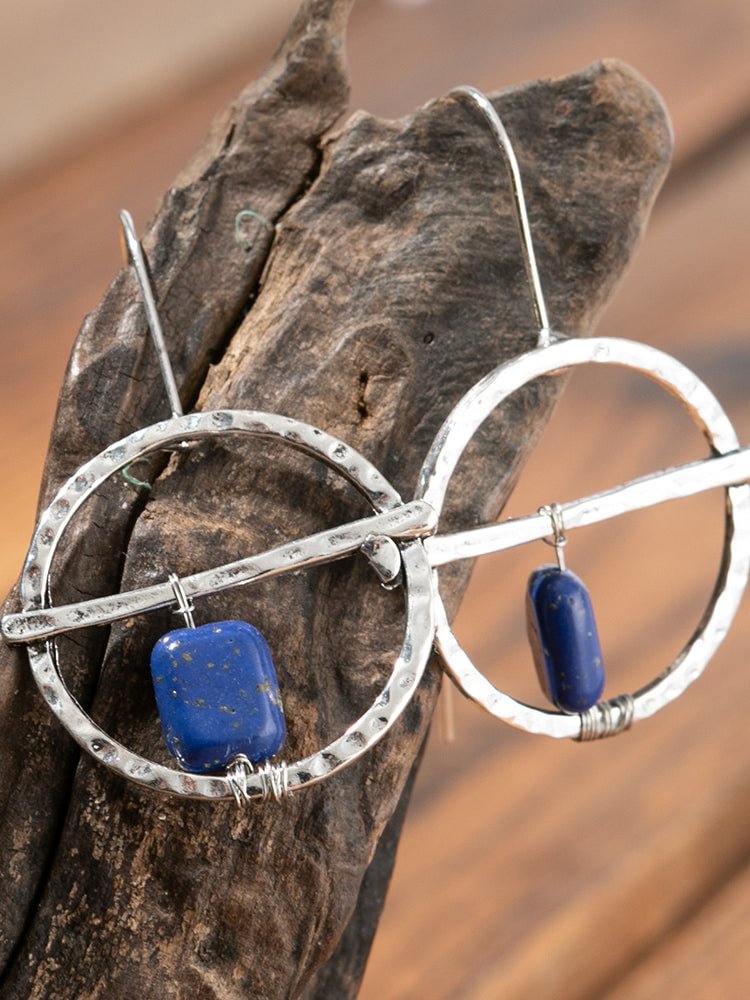 Vintage Handmade Natural Lazuli Earrings