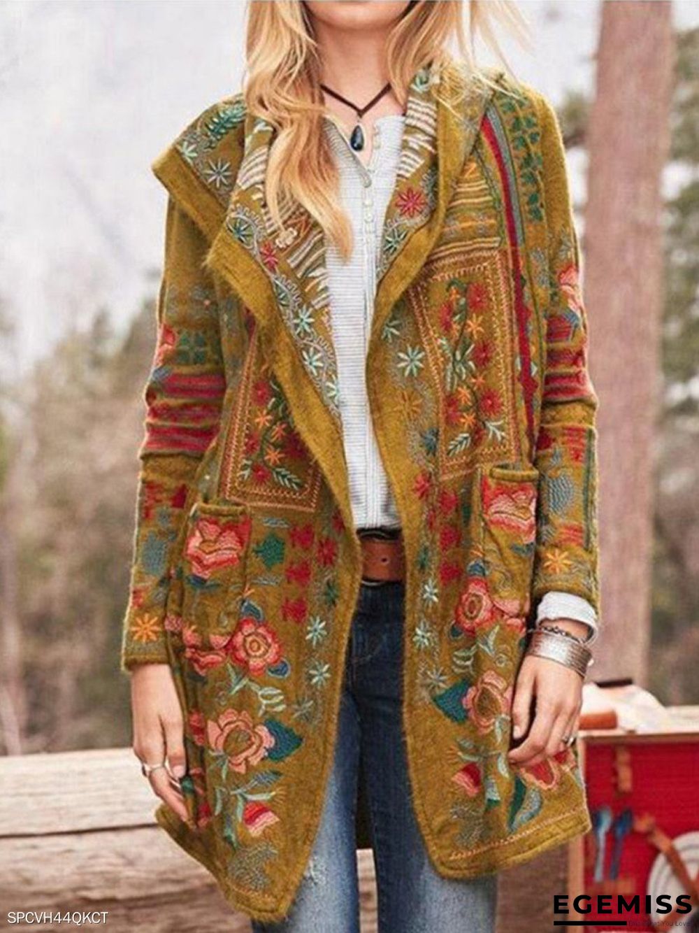 Autumn And Winter Print Casual Jacket | EGEMISS