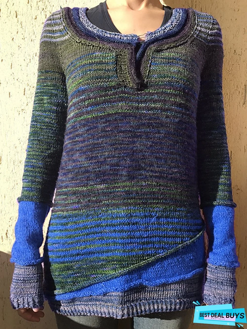 Red Crew Neck Wool Blend Plain Short Sleeve Sweater