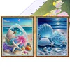 (2pcs) Beach Shells-11CT Stamped Cross Stitch 40*50cm(Bundle Sale)