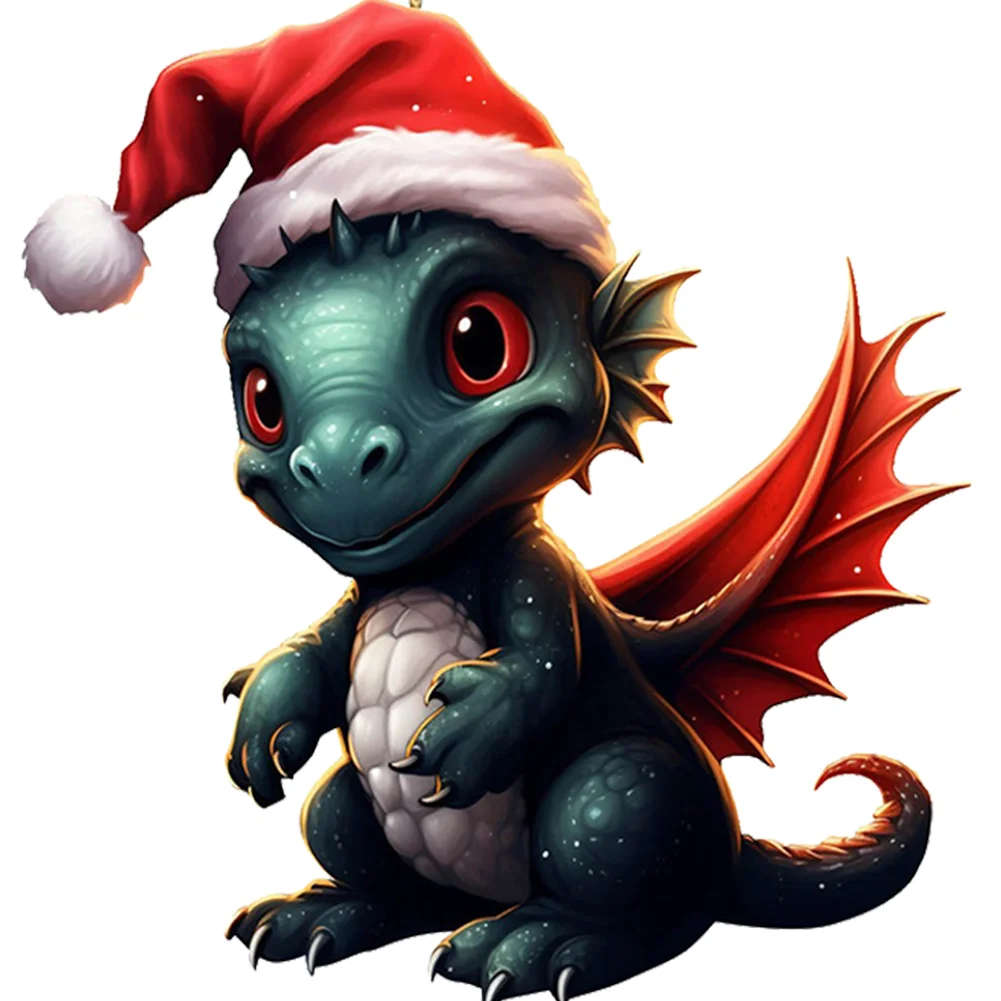 Statue Of Baby Dragon Acrylic Handmake Dinosaur Figurines Cartoon (Dark Grey)