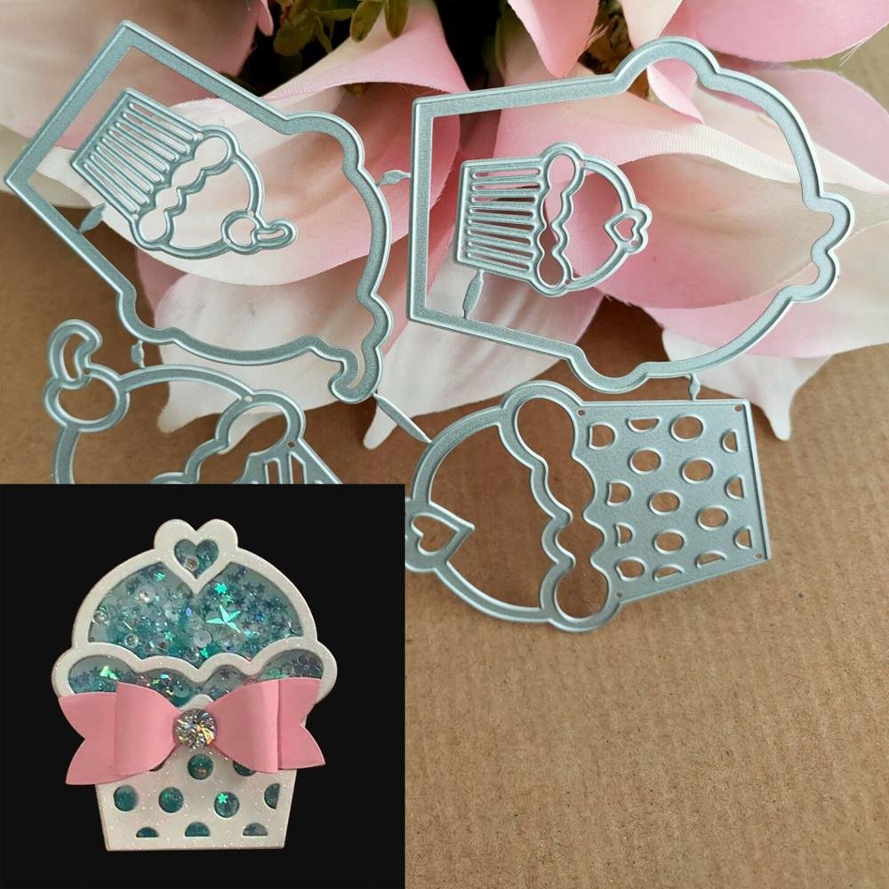 Heart-shaped cake flower-blue combination cutting metal die for cutting edge of scrapbook punching card cutting process