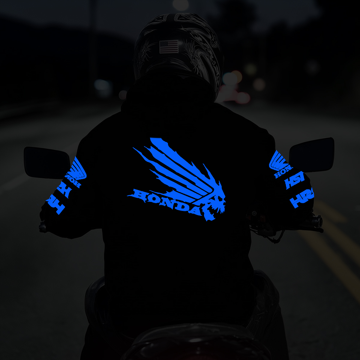Luminous Logo Design Motorcycle Hoodie