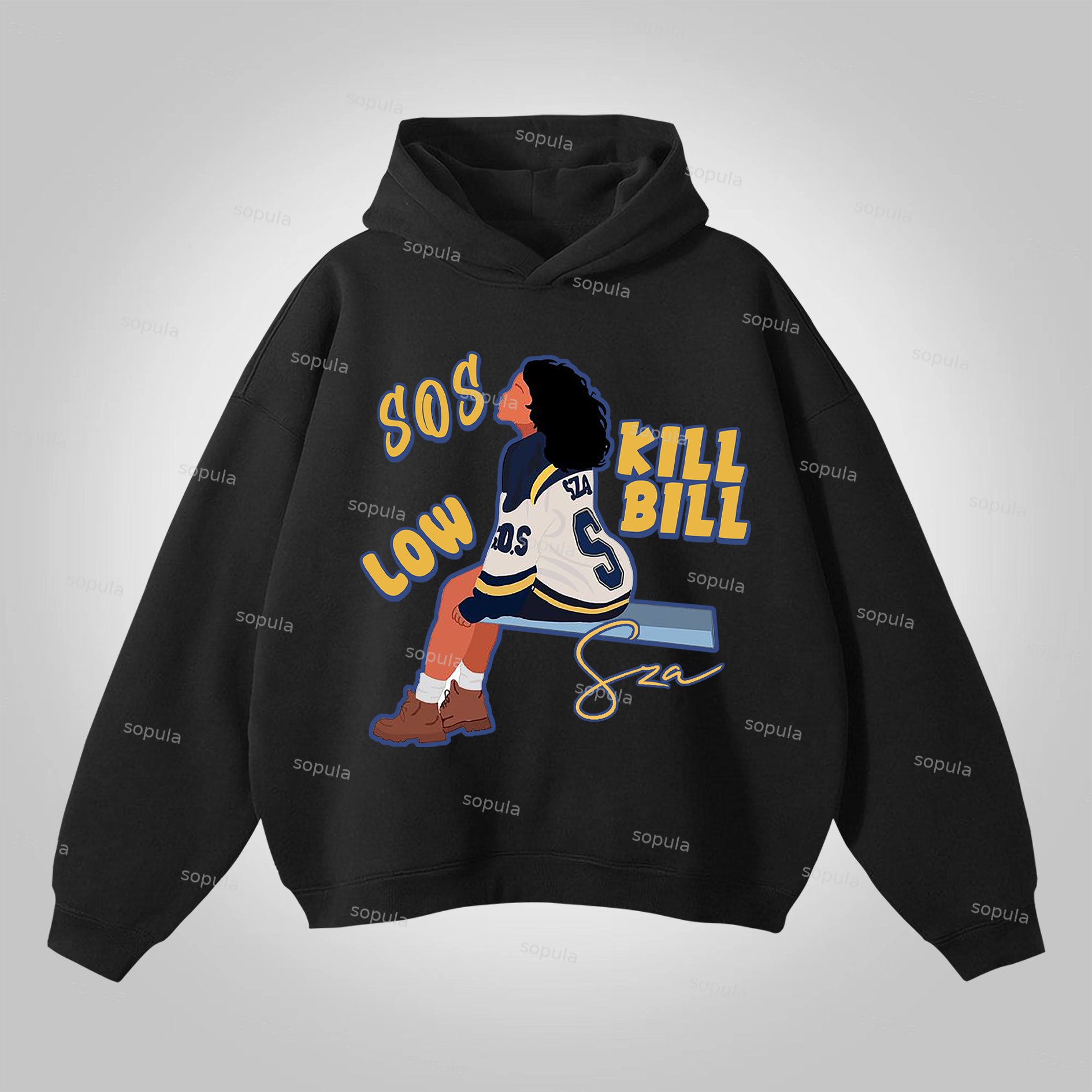 Sopula Fashion Sza Graphic Print Casual Hoodie - SOPULA