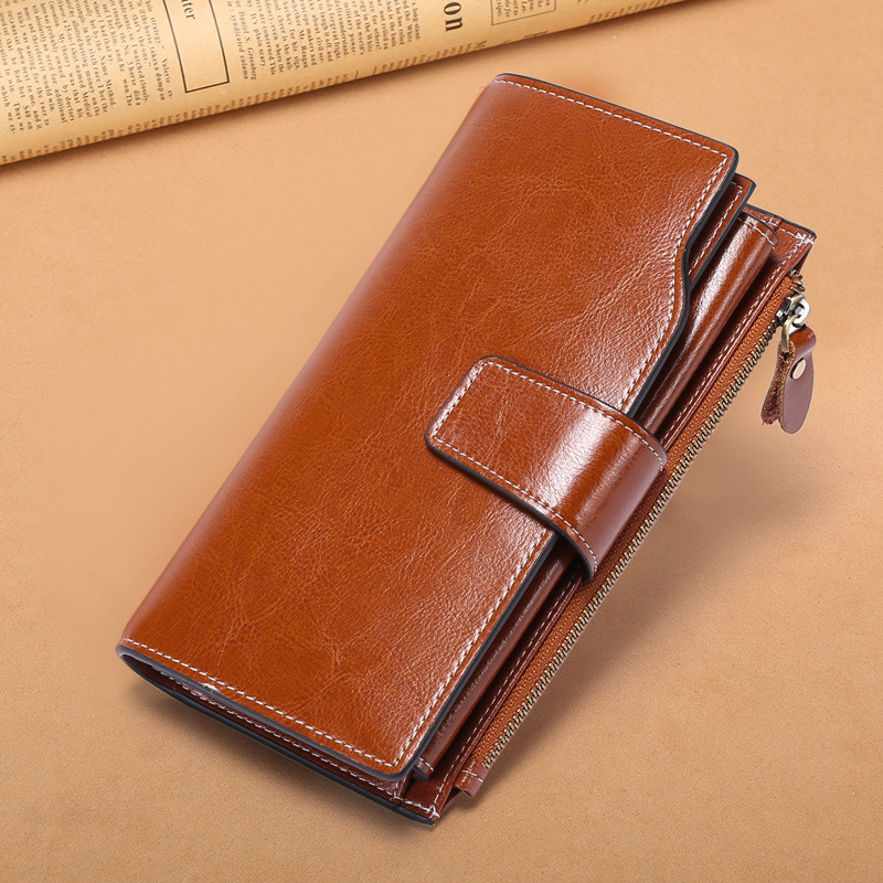 Leather Anti-theft Brush Ladies Wallet Long
