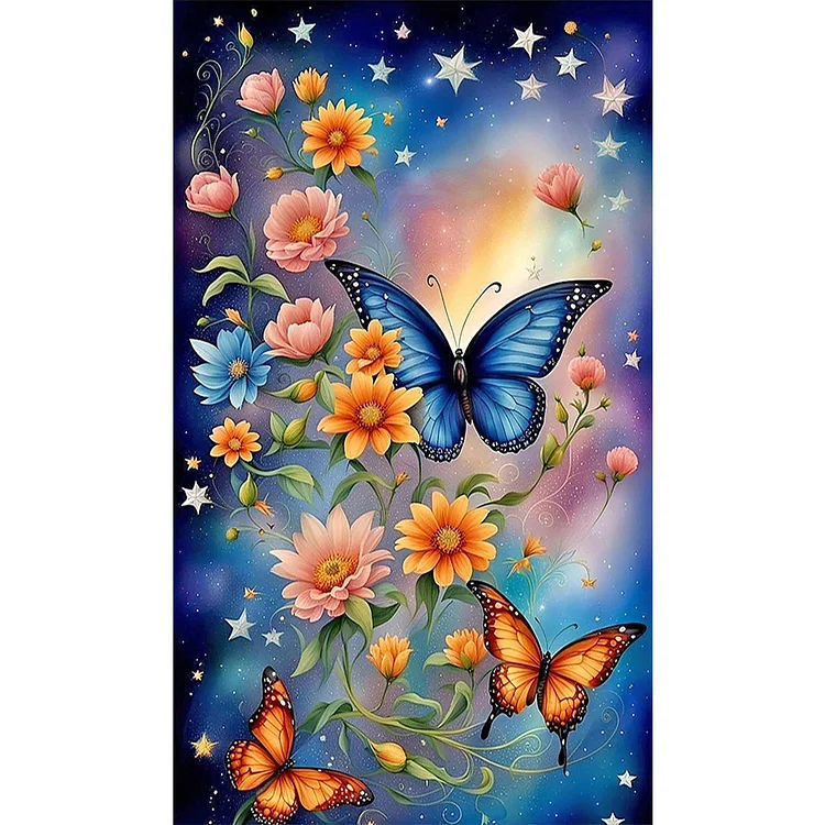 Full Round Diamond Painting - Flowers And Butterflies 35*60CM