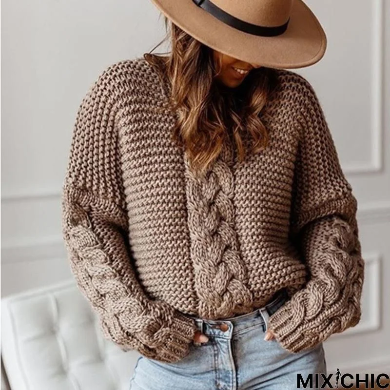 Europe and America Knitted Coat Knitted Sweater In Autumn and Winter