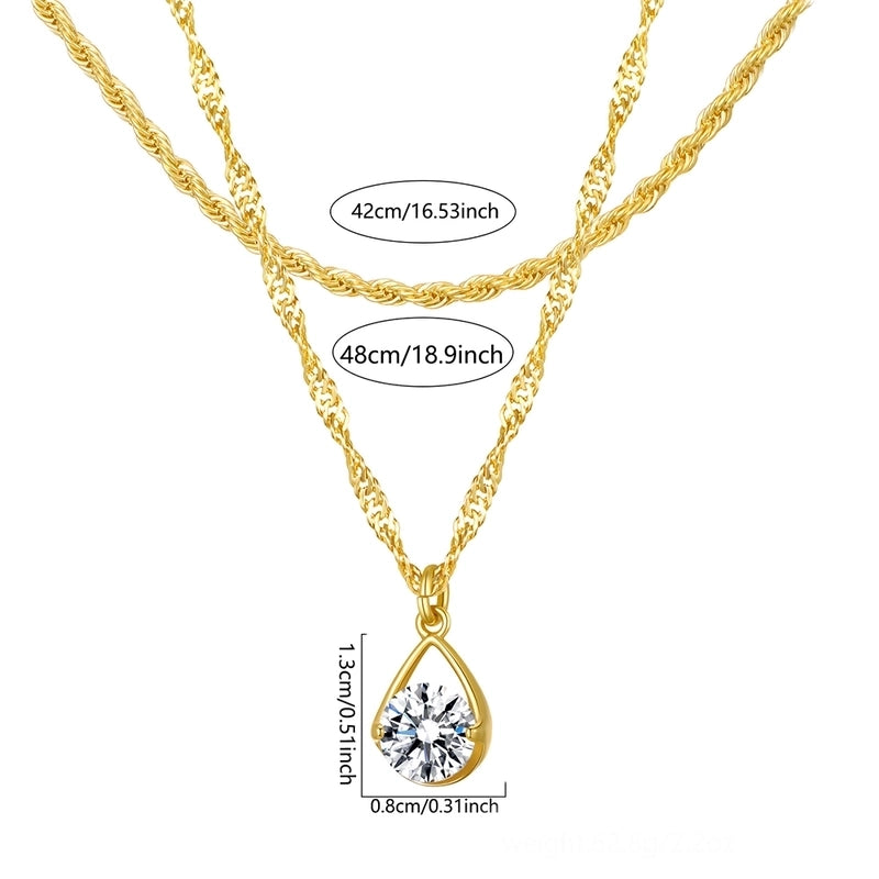 Copper 16K Real Gold Geometric Pendant Necklace