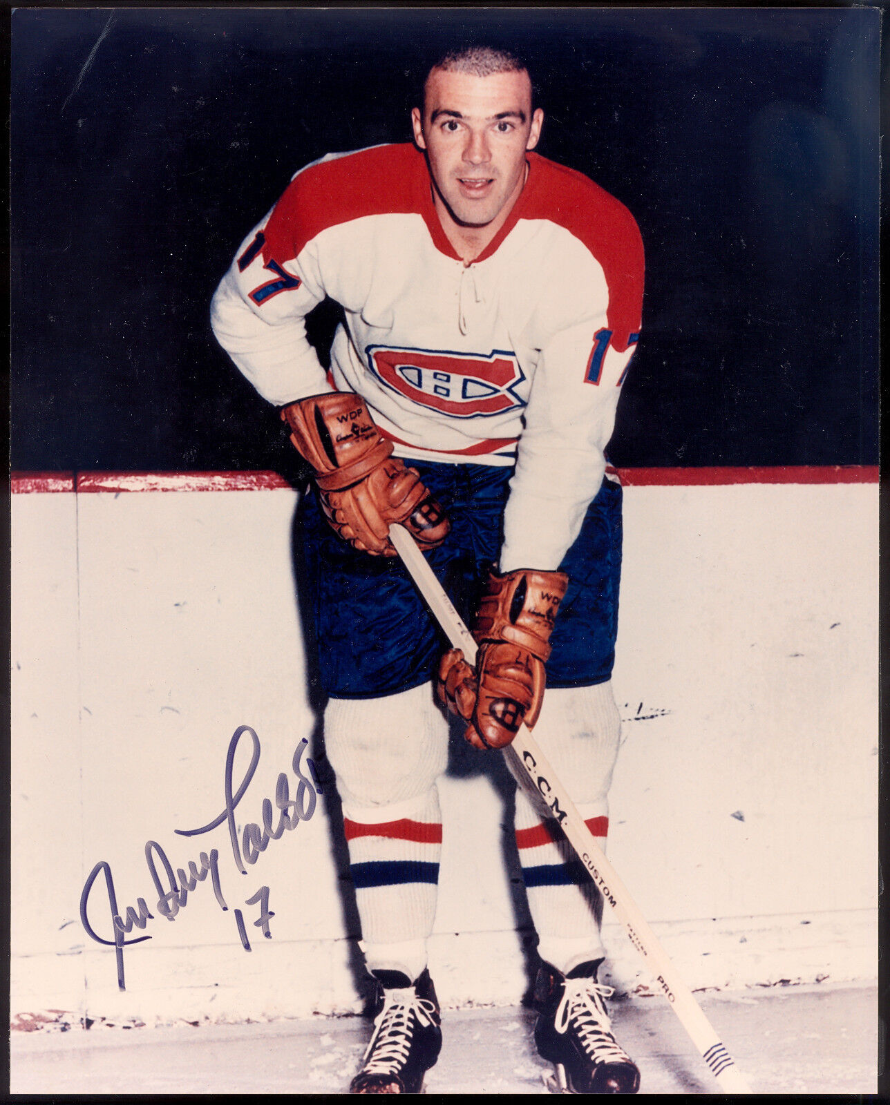 Jean Guy Talbot won 7 cup Autograph Signed on Montreal Canadien 8x10 Photo Poster painting W/coa