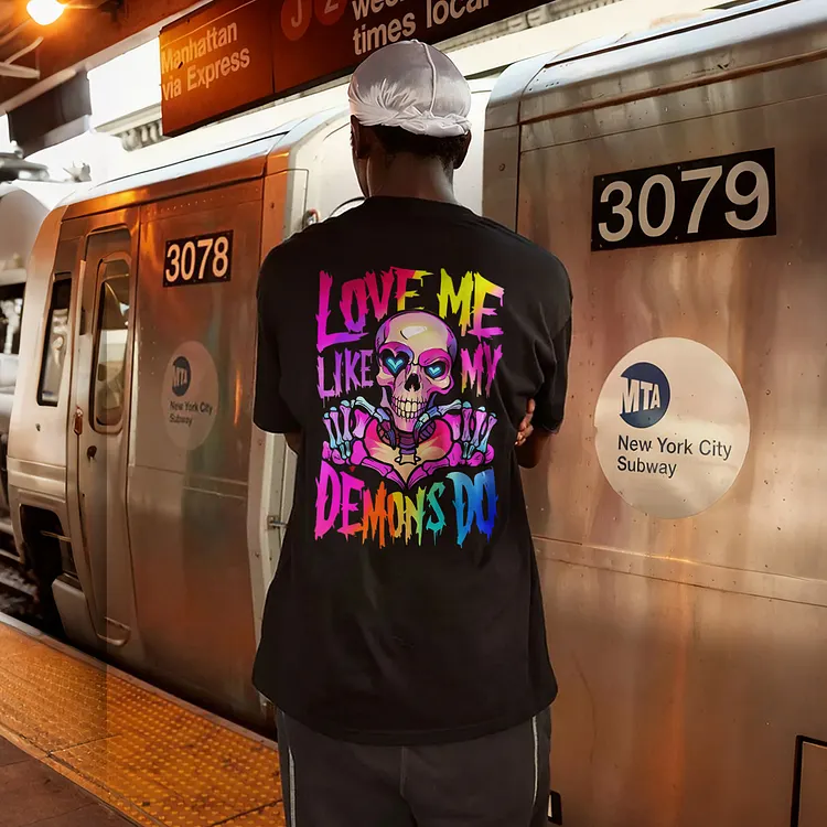 Love Me Like My Demons Do Printed Men's T-shirt