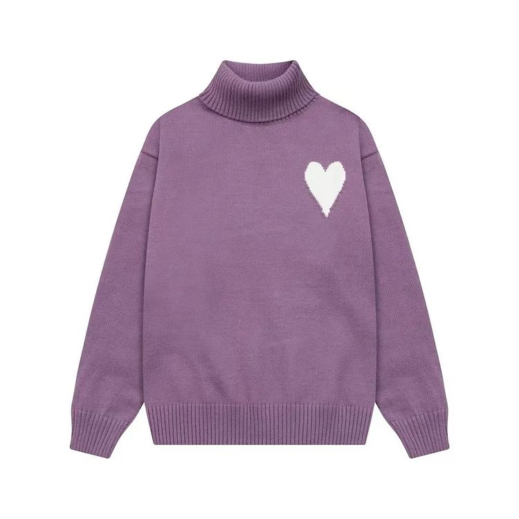 Sweater Love Turtleneck Autumn Spring Winter Knitted Sweater 