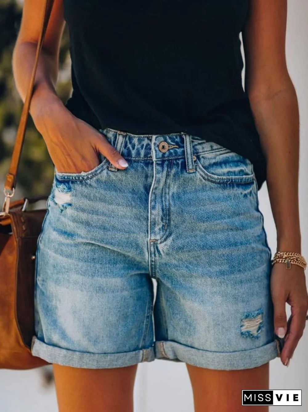 Casual Straight Denim Shorts