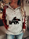 Mama Bear Hoodie Plaid Hooded Sweatshirt Sweater