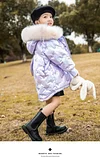 Christmas Kid Girls Teen Long Silver Jacket Coat Snowsuit
