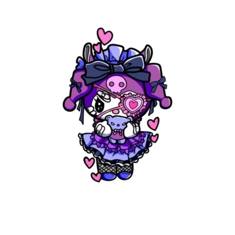 75*105mm Cartoon Anime Kawali Lolita Melody Kuromied Long-lasting Cute Cartoon Sweet Waterproof Realistic Tattoo Stickers