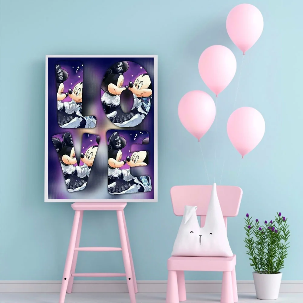 Full Round Diamond Painting 40*50cm - Mickey Mouse Love