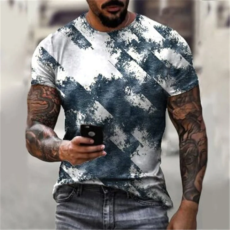 Ethnic Style Tie-dye Casual Summer Short Sleeve Men's T-Shirts at Hiphopee