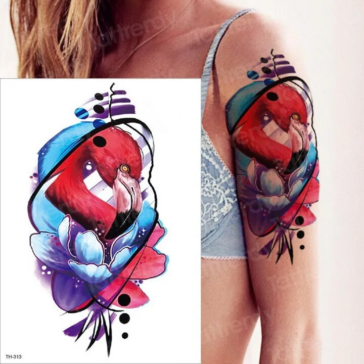 tattoo sleeve sticker watercolor animals temporary tattoos giraffe wolf tiger butterfly tatoo water color tattoo for girls body