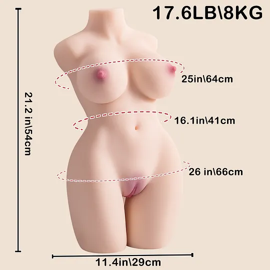 17.6LB Realistic Torso Sex Doll Fat Sexdoll Torso size