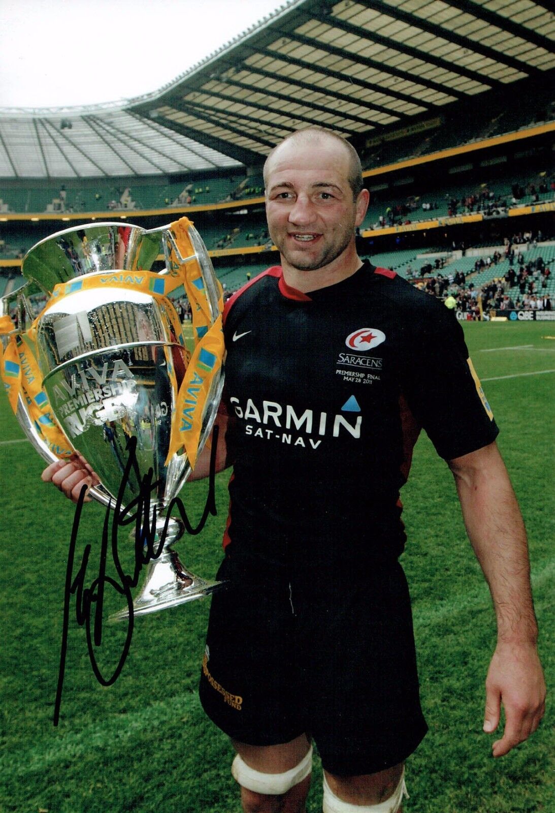 Steve BORTHWICK Signed Autograph 12x8 Photo Poster painting 2 AFTAL COA SARACENS RUGBY England