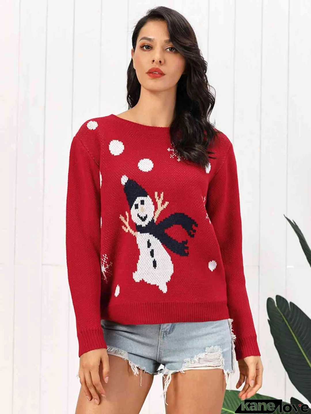 Snowman Round Neck Sweater