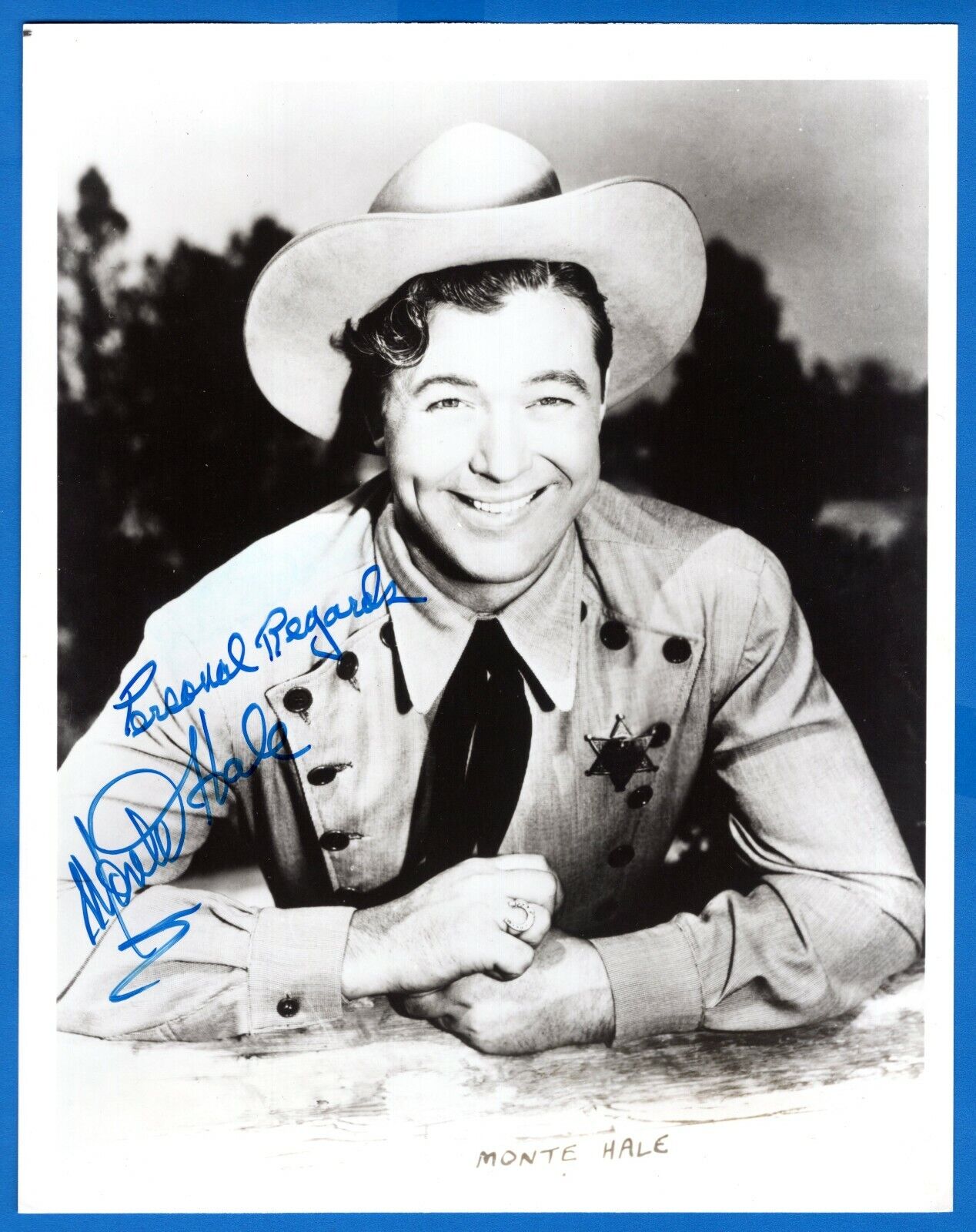 Monte Hale Western Actor Hand Signed Autograph 8x10 Photo Poster painting