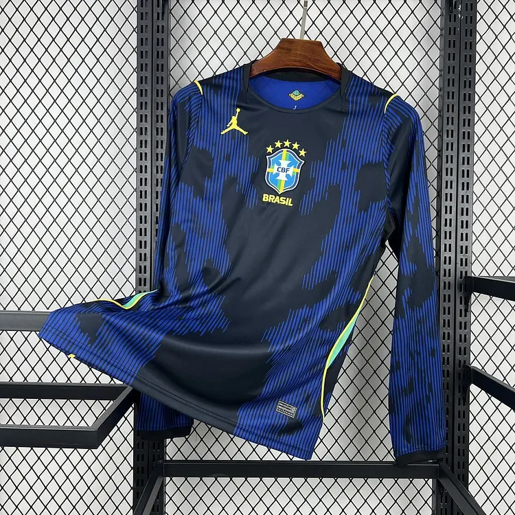 【S~4XL】Brazil 2026 World Cup Away Long Sleeves Jersey 1:1 Thai Quality