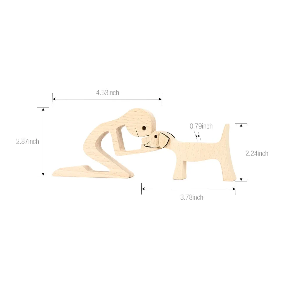 Adornos de madera Wooden Dog Craft Figurine Home Office Table Ornament Easter Decoration Love Dog Pet Lover Gifts oficina OEM 515