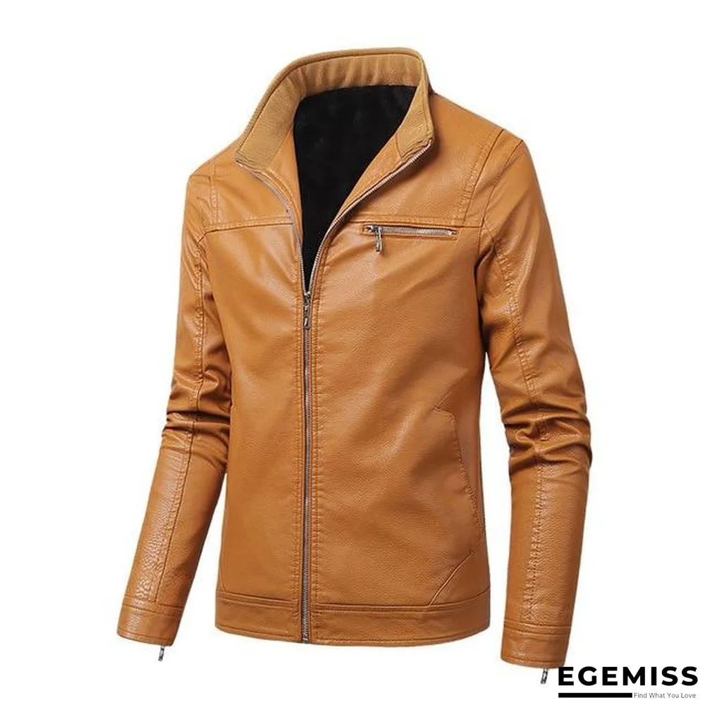 Men's  New Fashion Biker Leather Jacket Slim Men Stand Collar PU Coats Plus Velvet Overcoat Size 6XL | EGEMISS