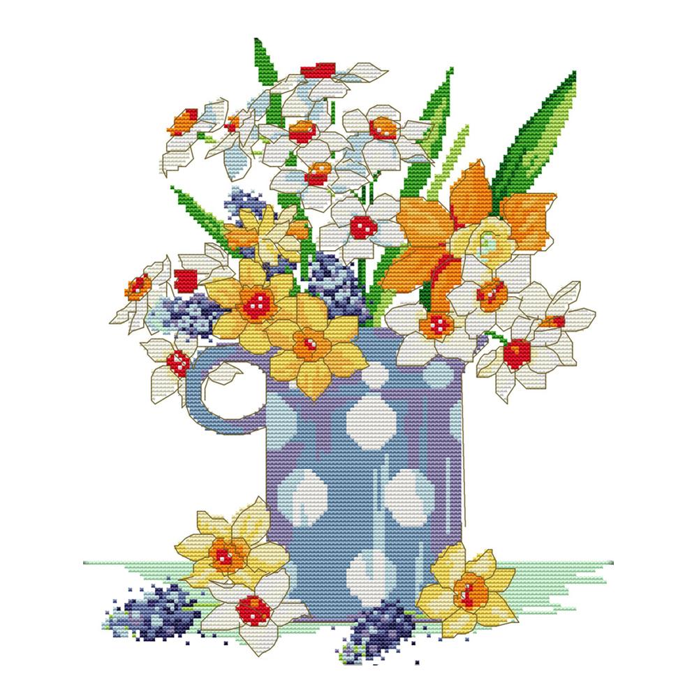 

Brilliant Flowers - 14CT Stamped Cross Stitch - 33*37cm, 501 Original