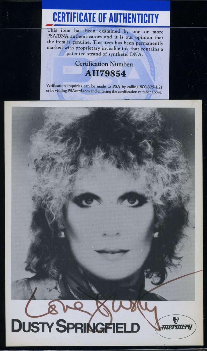 Dusty Springfield PSA DNA Coa Signed 4x4 Photo Poster painting Autograph