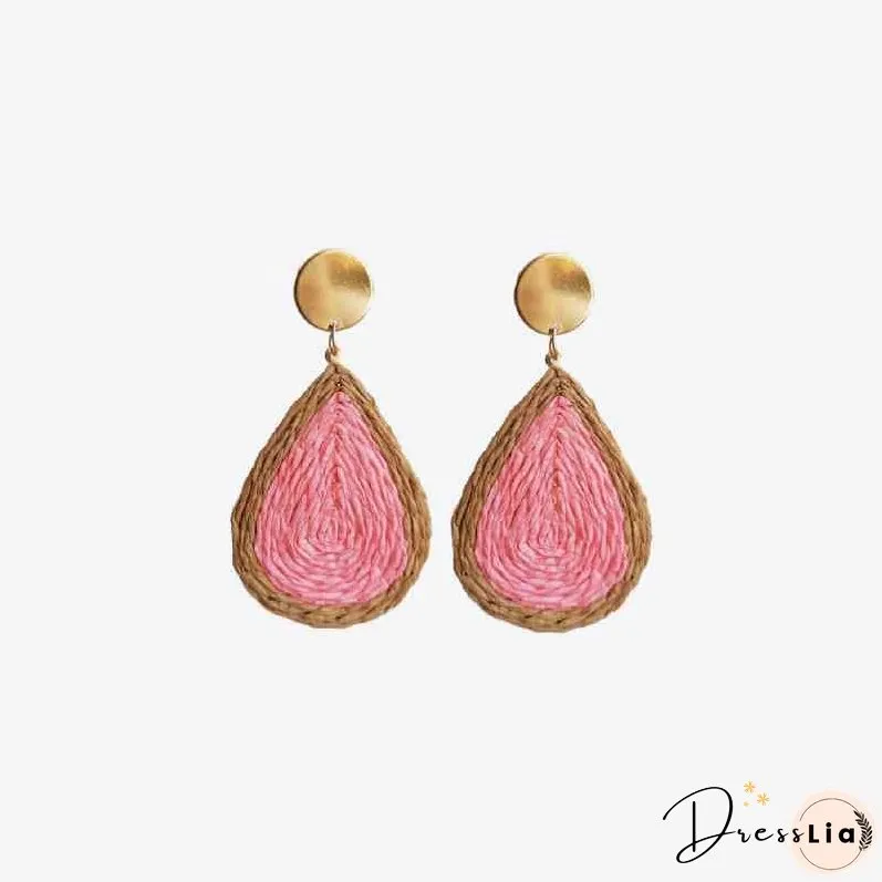 Raffia Grass Teardrop Earrings