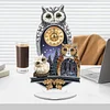 (US Local)Acrylic Special Shape Owl Diamond Painting Clock Ornaments Kit for Home Decor