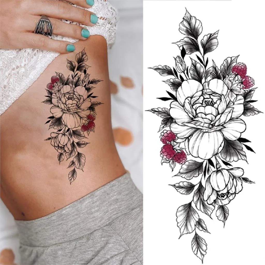 Crown Lion Cross Temporary Tattoos For Men Women Tiger Demon Rose Forest Fake Tattoos Forearm Thigh Half Sleeve Tatoos Stickers