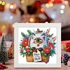 5D DIY Partial Special Shaped Drill Diamond Painting Xmas Siamese Cat22.8x22.8cm
