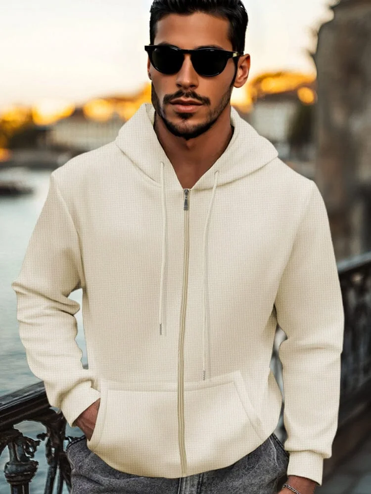 Casual Regular Fit Waffle Jacket QueenFunky