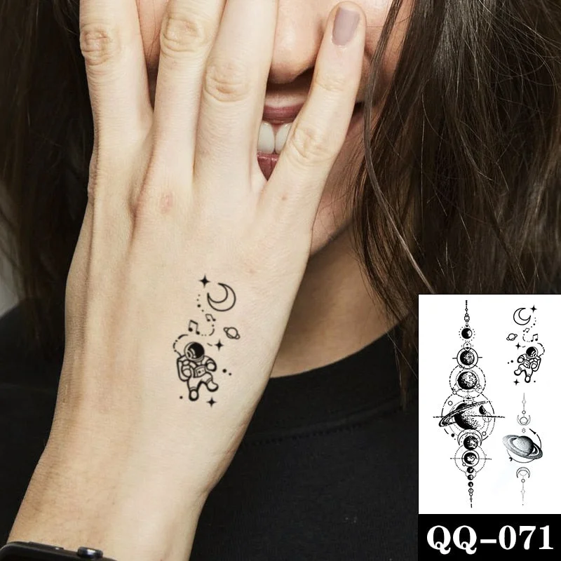 Tattoo Sticker Moon Sun Lunar Star Element Body Art Makeup Waterproof Temporary Women and Men Fake Tatoo